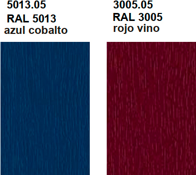 Paleta de colores azul cobalto y rojo vino